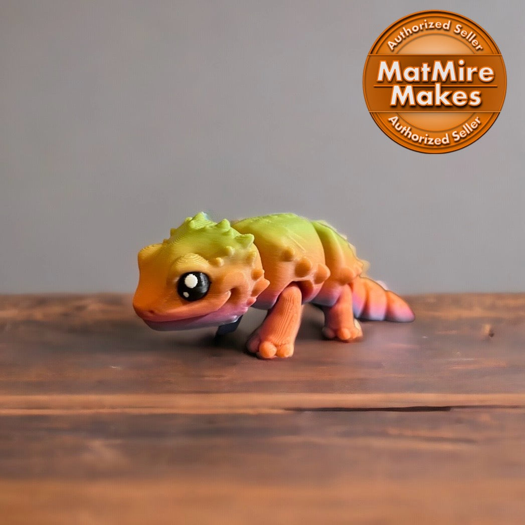 Limited Color Run - Baby Bearded Dragon rainbow desk flexi fidget ADHD friend